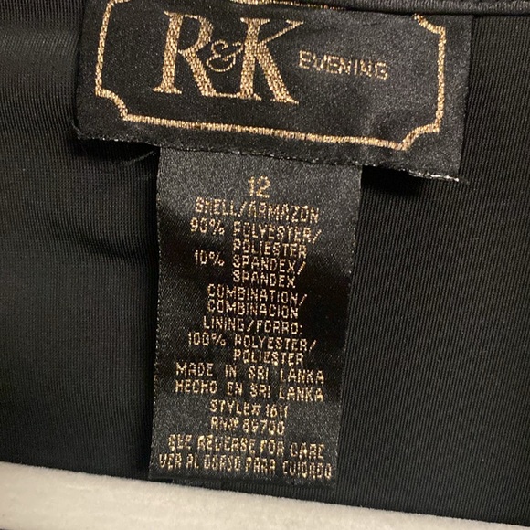 RK evenings 90s black velour top size 12 - Picture 3 of 7